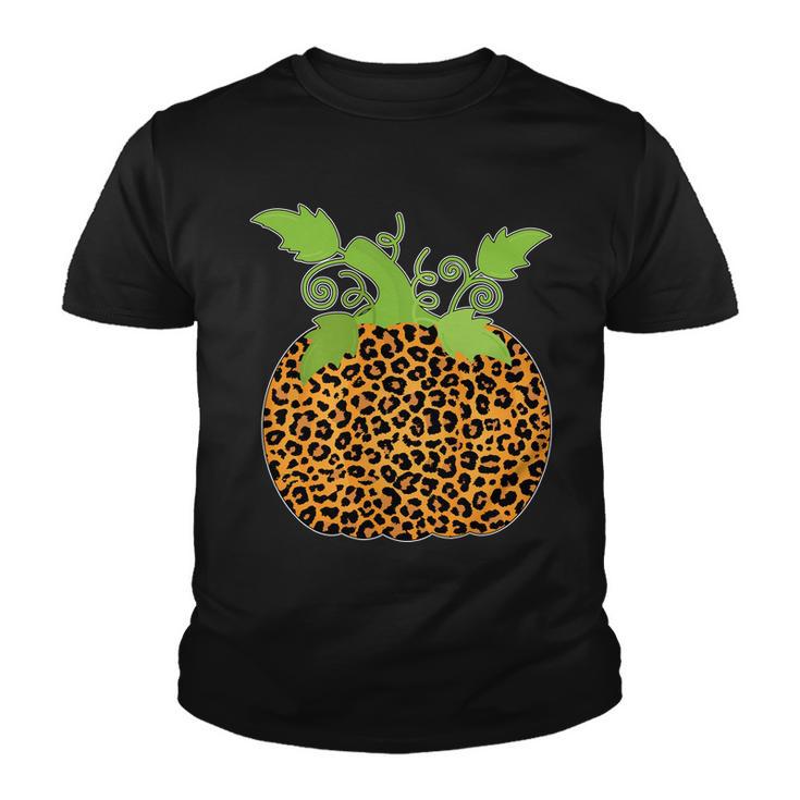 Leopard Print Pumpkin Youth T-shirt