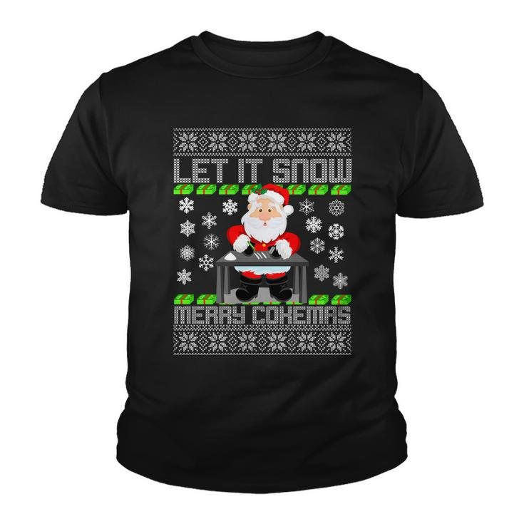 Let It Snow Merry Cokemas Santa Claus Ugly Christmas Tshirt Youth T-shirt