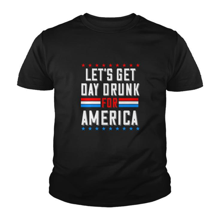 Let’S Get Day Drunk For America Funny 4Thof July Youth T-shirt