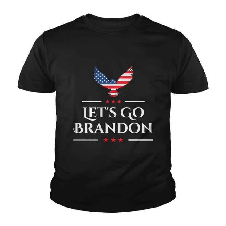 Lets Go Brandon Fjb Let Go Brandon Fjb Funny Impeach Biden American Flag Anti Biden Youth T-shirt