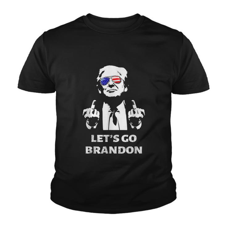 Lets Go Brandon Trump Middle Finger Youth T-shirt