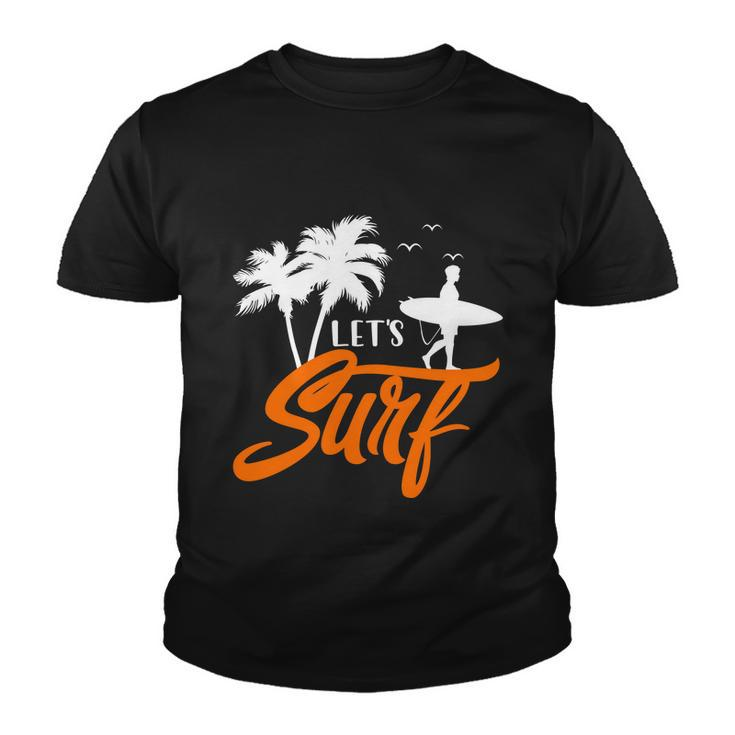 Lets Surf Sunset Summer Time Youth T-shirt