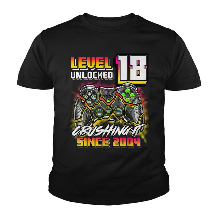 Level 18 Unlocked Crushing It 2004 Video Game 18Th Birthday  Youth T-shirt