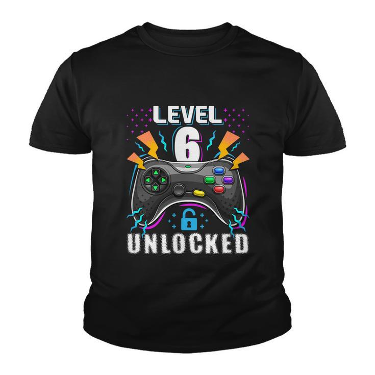 Level 6 Unlocked Video Game Gift 6Th Birthday Gamer Gift Boys Gift Youth T-shirt