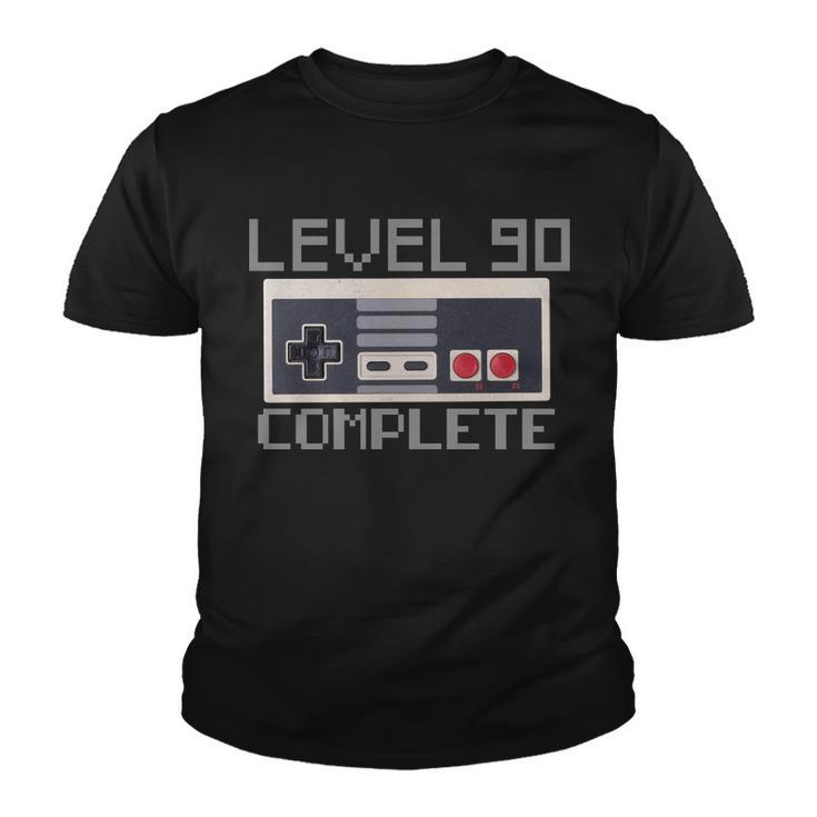 Level 90 Complete Retro Gamer 90Th Birthday Youth T-shirt