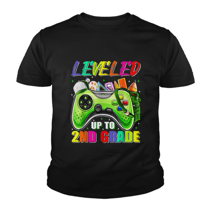 Leveled Up To 2Nd Grade Gamer Back To School First Day Boys Youth T-shirt