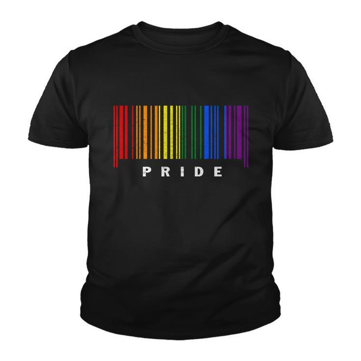 Lgbt Gay Barcode Support Lgbtq Ally Rainbow Pride Gay Flag Youth T-shirt