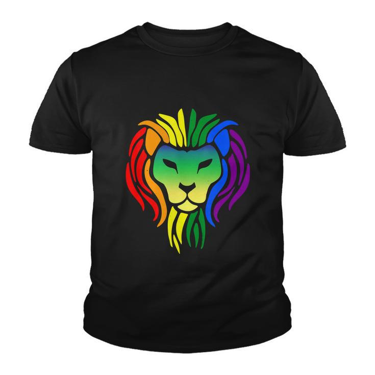 Lgbt Gay Pride Flag Proud Lion Lgbt Gay Pride Graphic Design Printed Casual Daily Basic Youth T-shirt