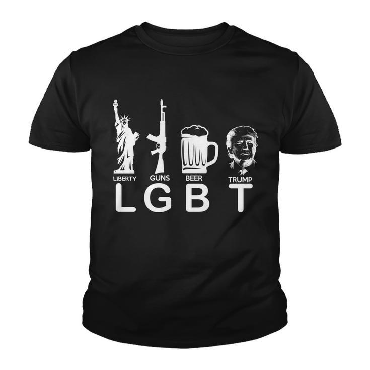 Lgbt Liberty Guns Beer Pro Donald Trump Tshirt Youth T-shirt
