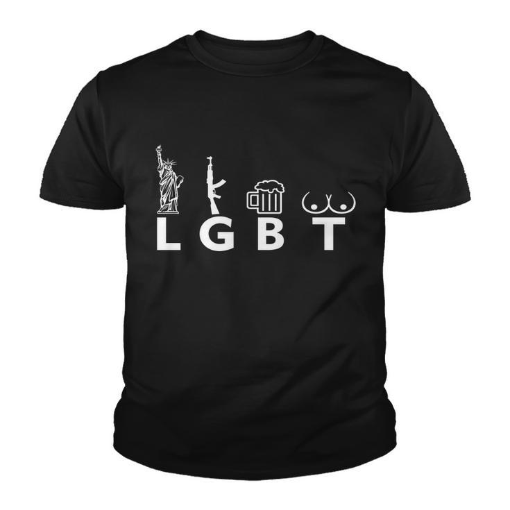 Lgtb Lady Liberty Guns Beer Tits Funny V2 Youth T-shirt