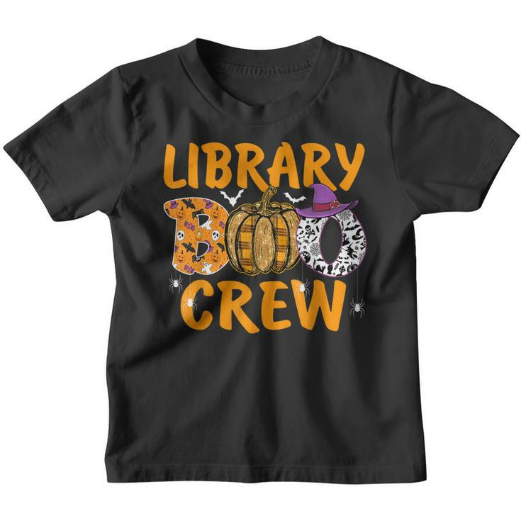 Library Boo Crew School Librarian Halloween Library Book  V4 Youth T-shirt