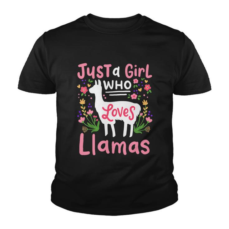 Llama Just A Girl Who Loves Llamas Llama Lover Gift Youth T-shirt