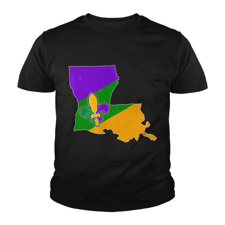 Louisiana Mardi Gras Fleur De Lis Youth T-shirt