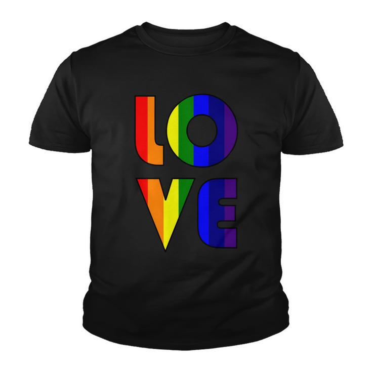 Love Gay Pride Logo Rainbow Tshirt Youth T-shirt