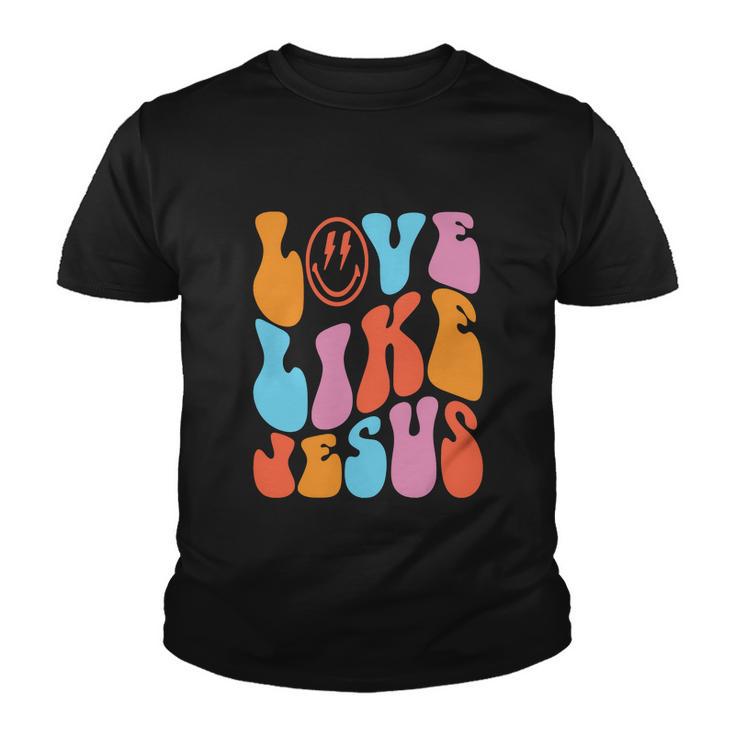 Love Like Jesus Smiley Face Aesthetic Funny Christian Youth T-shirt