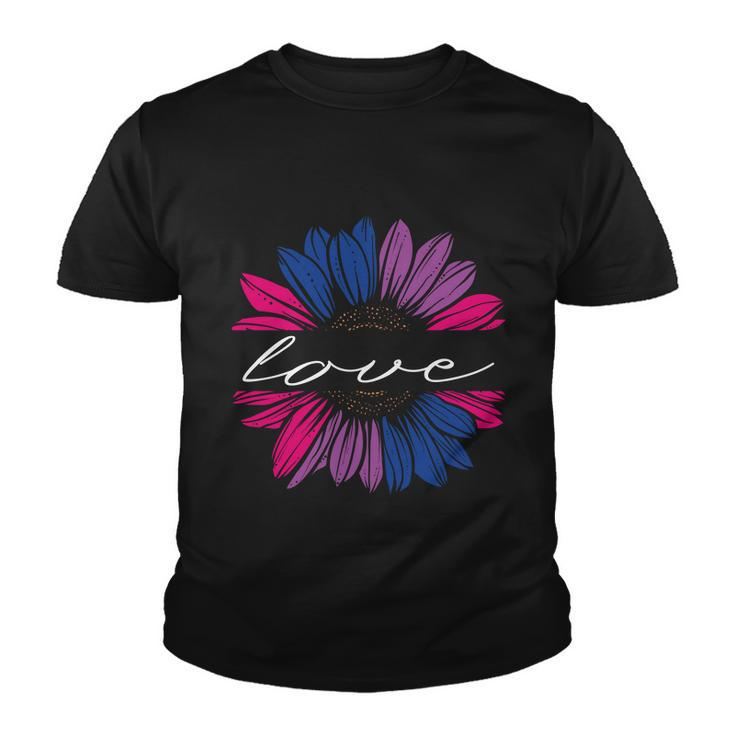 Love Sunflower Floral Lgbt Bisexual Pride Month Youth T-shirt