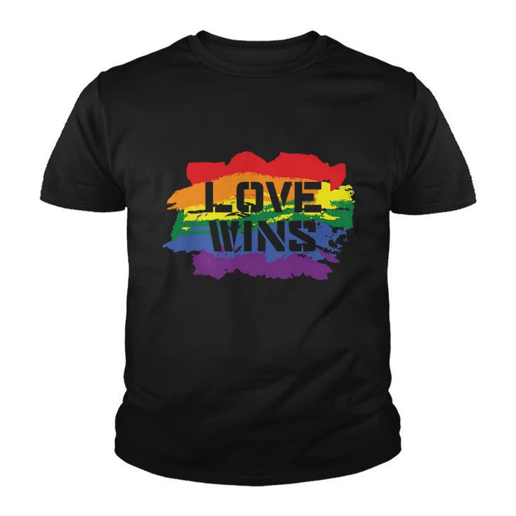 Love Wins Lgbt Gay Pride Lesbian Bisexual Ally Quote V4 Youth T-shirt