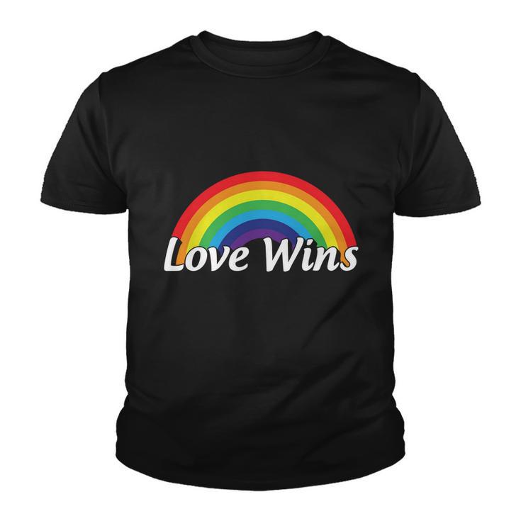 Love Wins Lgbt Rainbow Flag Pride Month Youth T-shirt