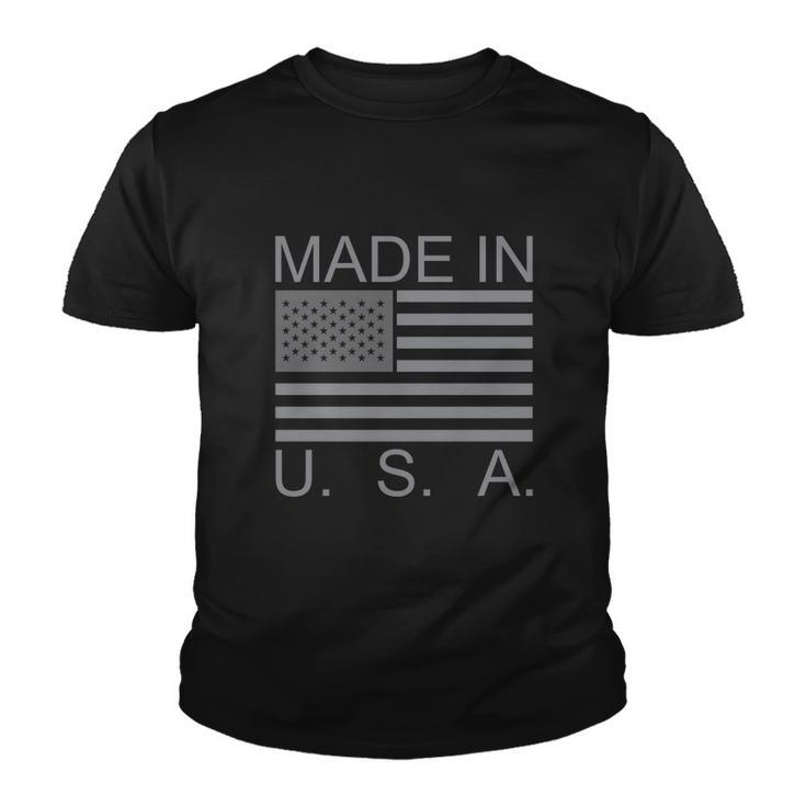 Made In Usa American Flag Grey Youth T-shirt