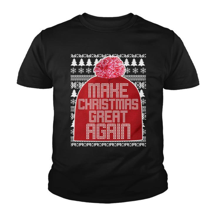 Make Christmas Great Again Ugly Christmas Sweater Design T-Shirt Graphic Design Printed Casual Daily Basic Youth T-shirt