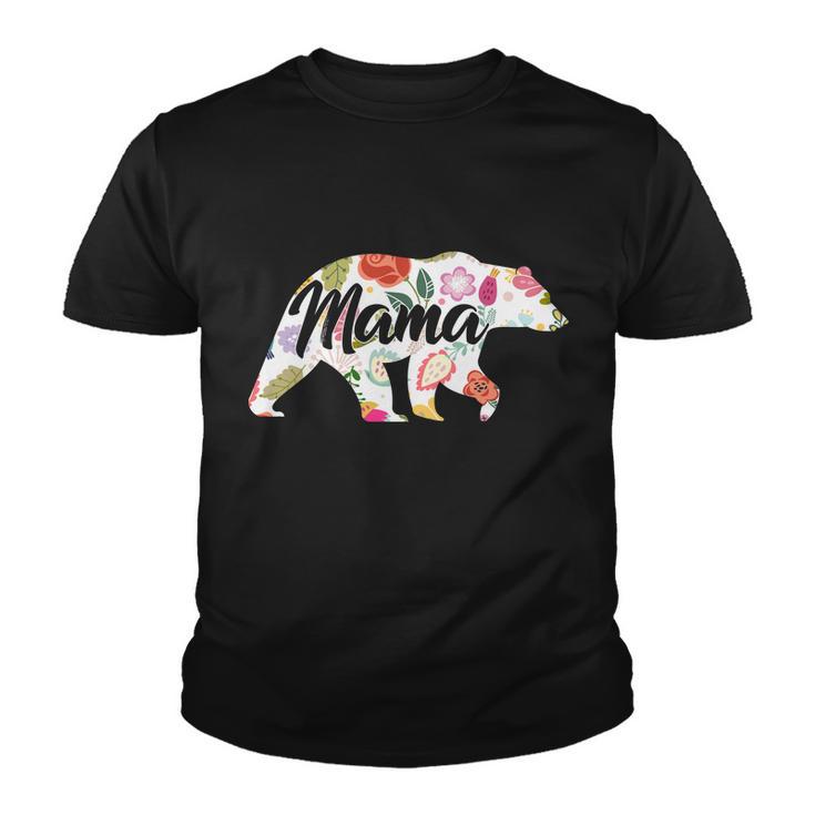 Mama Bear Cute Flower Pattern Youth T-shirt