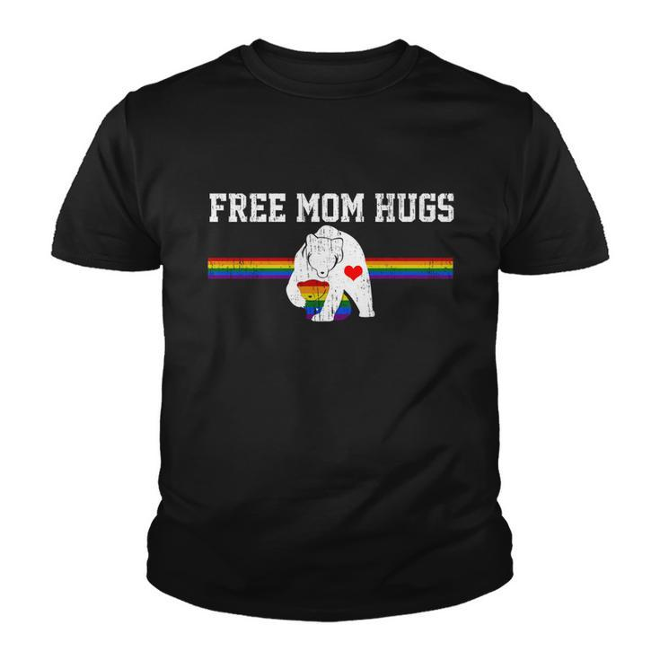 Mama Bear Lgbt Heart Rainbow Lgbt Month 2022 Free Mom Hugs Meaningful Gift Youth T-shirt