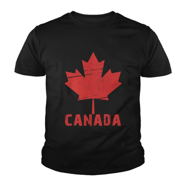 Maple Leaf Canadian Flag Happy Canada Day  Youth T-shirt