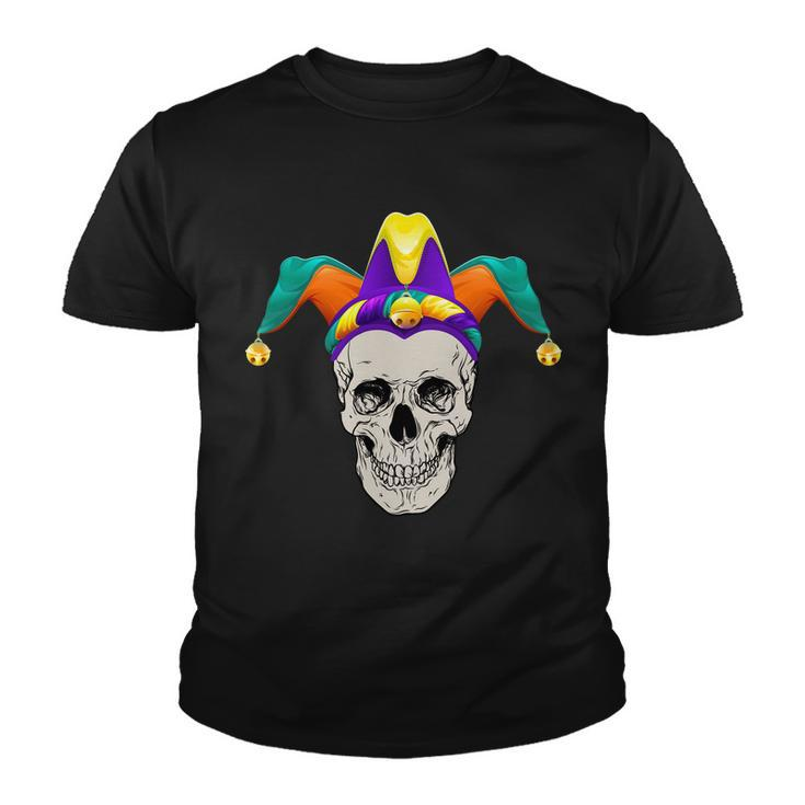 Mardi Gras Skull Party Hard Youth T-shirt