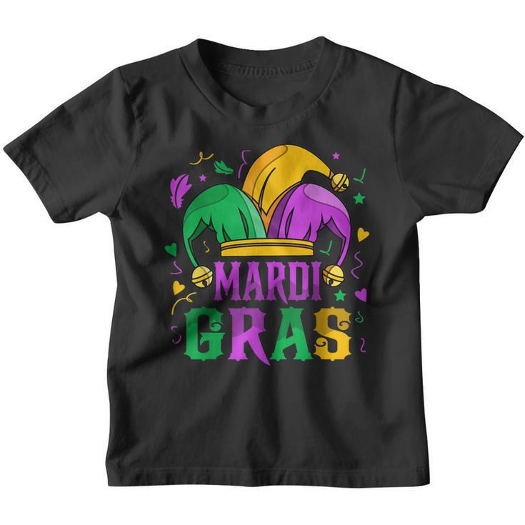 Mardi Gras T  Mardi Gras 2022 Beads Mask Feathers  V2 Youth T-shirt