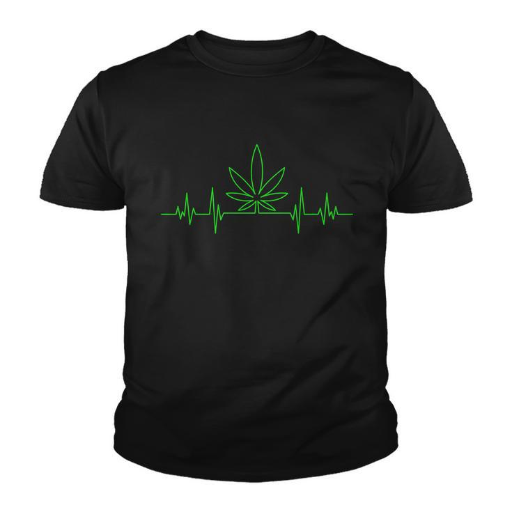 Marijuana Leaf Heartbeat Youth T-shirt