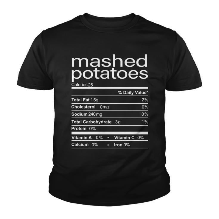 Mashed Potato Nutritional Facts Funny Thanksgiving Youth T-shirt