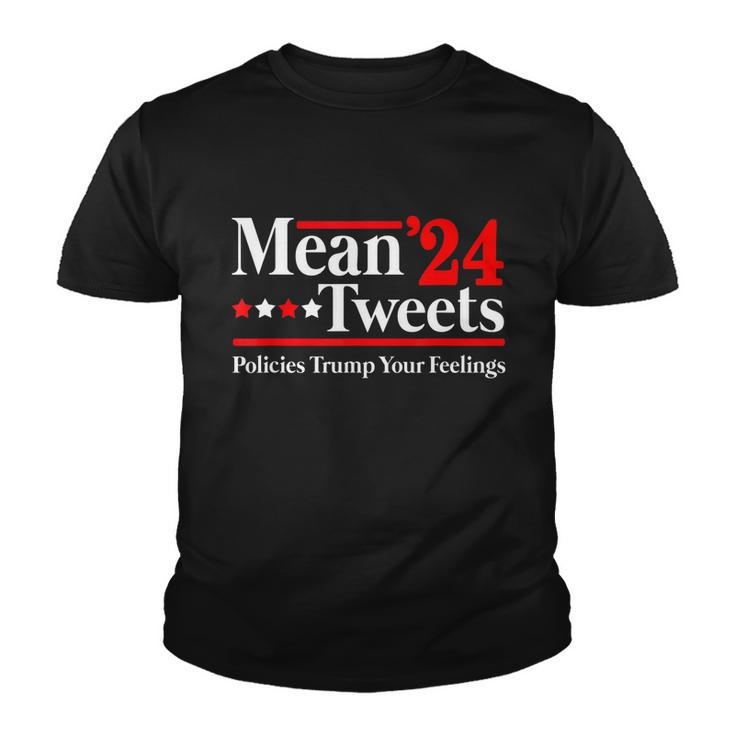 Mean Tweets 2024 Pro Donald Trump 24 Funny Anti Biden Tshirt Youth T-shirt