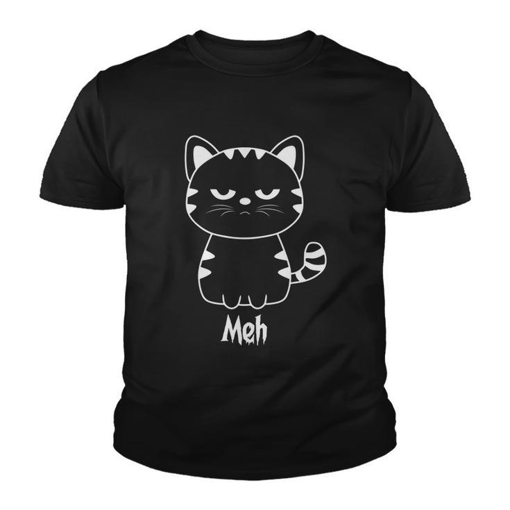 Meh Cat Halloween Quote Youth T-shirt