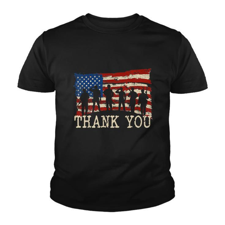 Memorial Day American Flag Thank You Veterans Proud Veteran Youth T-shirt