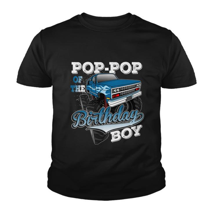 Mens Popgiftpop Of The Birthday Boy Monster Truck Birthday Gift Youth T-shirt