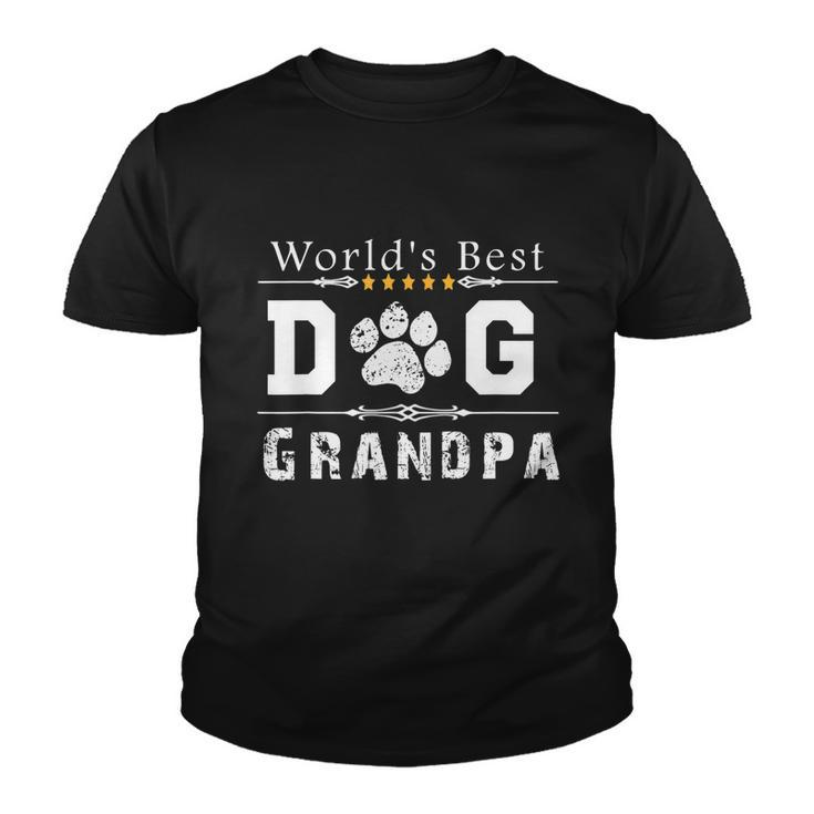 Mens Worlds Best Dog Grandpa Youth T-shirt