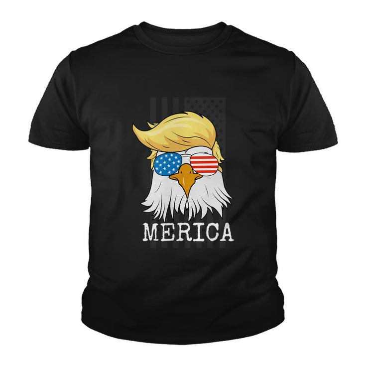 Merica Bald Eagle 4Th Of July Trump American Flag Funny Gift Youth T-shirt
