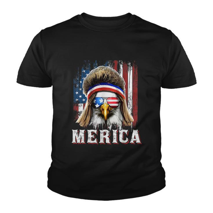Merica Eagle Mullet 4Th Of July American Flag Stars Stripes Youth T-shirt