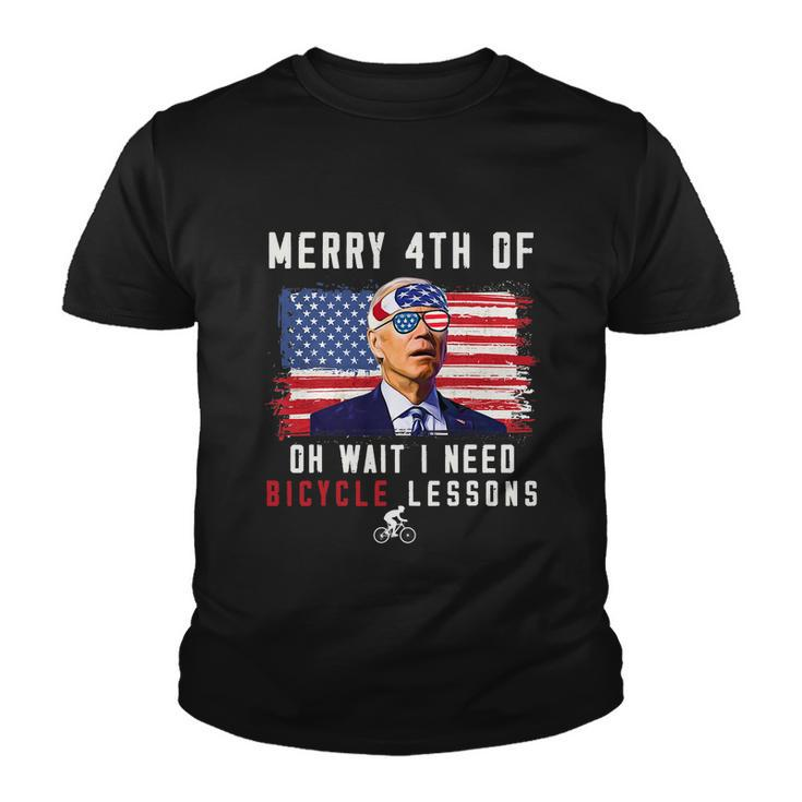 Merry 4Th Of July Biden Bike Bicycle Falls Off Funny V3 Youth T-shirt