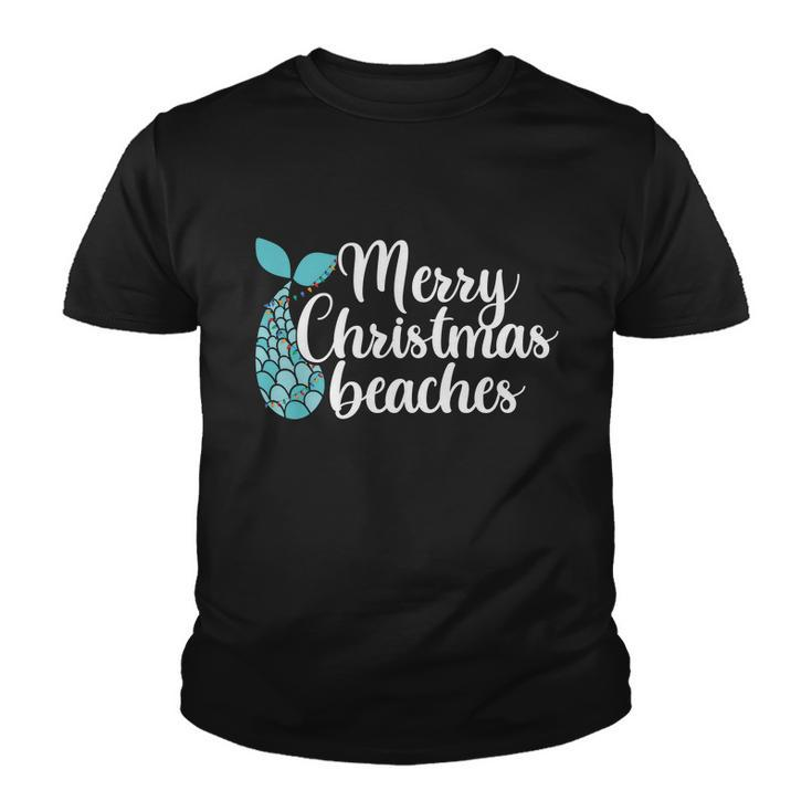 Merry Christmas Beached Mermaid Christmas In July Youth T-shirt