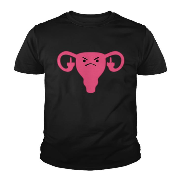 Middle Finger Angry Uterus Pro Choice Feminist Youth T-shirt