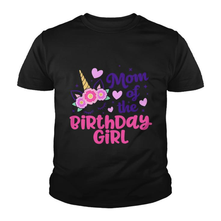 Mom Of The Birthday Girl Unicorn Birthday Unicorn Mom Graphic Design Printed Casual Daily Basic Youth T-shirt