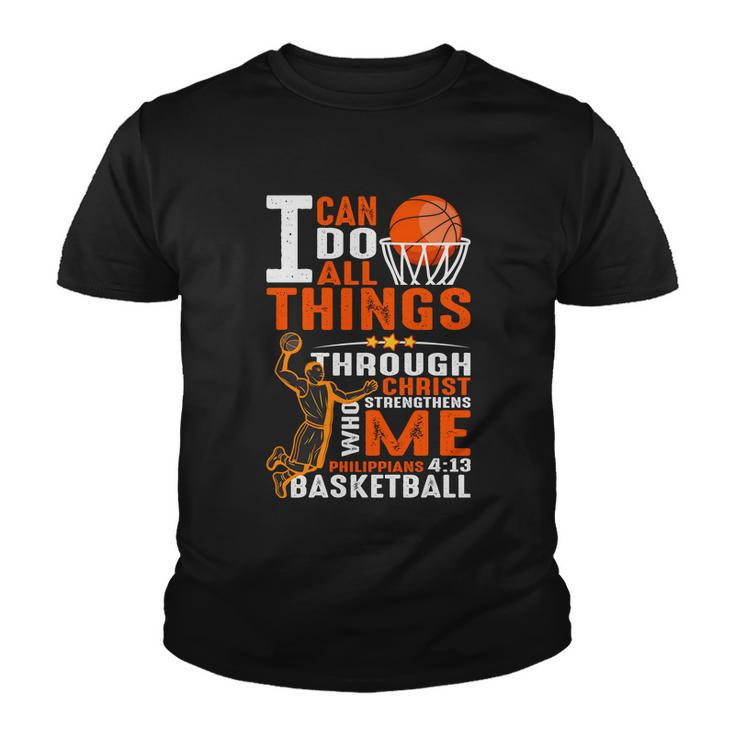 Motivational Basketball Christianity Quote Christian Basketball Bible Verse Youth T-shirt