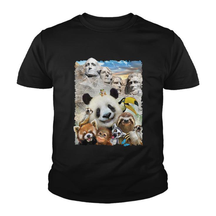 Mt Rushmore Wild Animals Selfie Tshirt Youth T-shirt