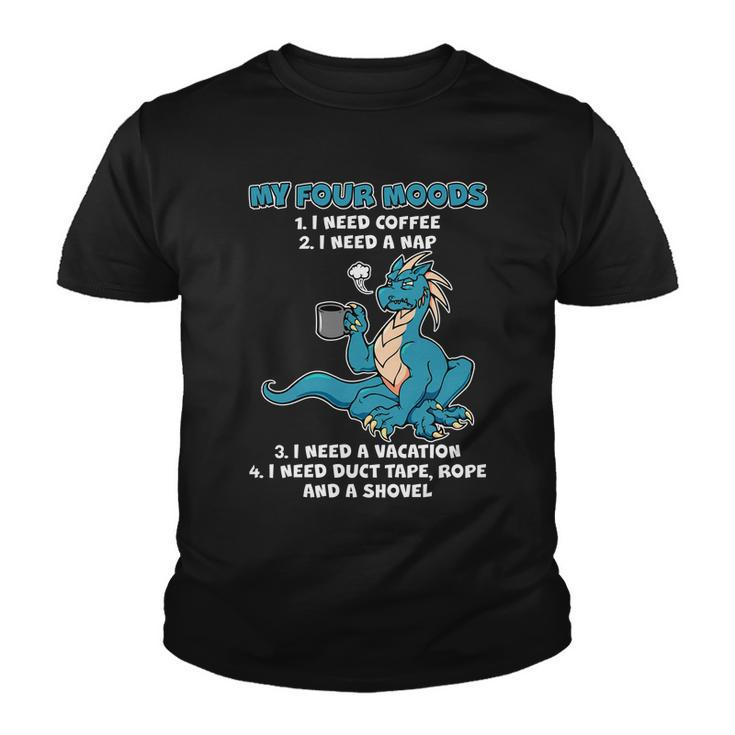 My Four Moods Cranky Coffee Dragon Youth T-shirt