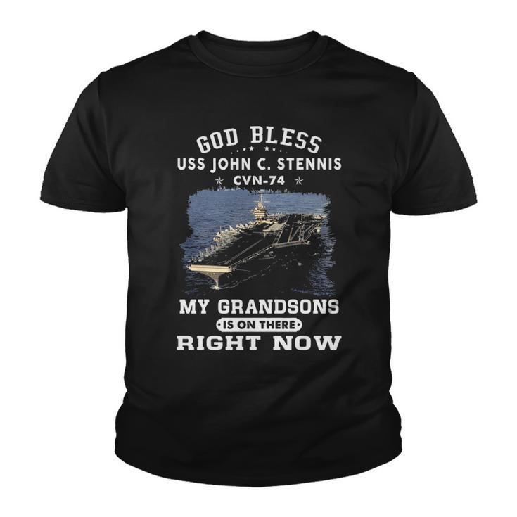 My Grandsons Is On Uss John C Stennis Cvn 74 Cvn Youth T-shirt