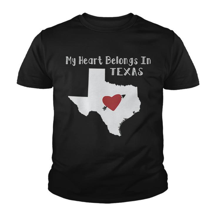 My Heart Belongs In Texas Youth T-shirt