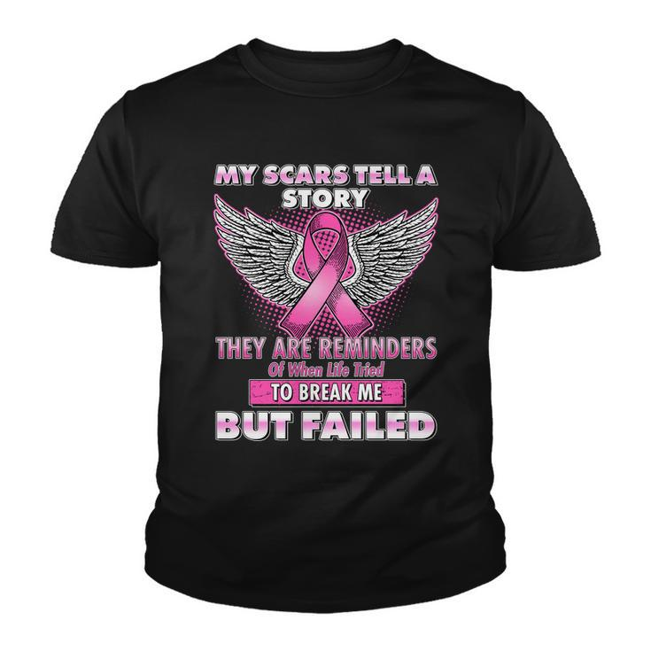 My Scars Tell A Story Breast Cancer Awareness Tshirt Youth T-shirt
