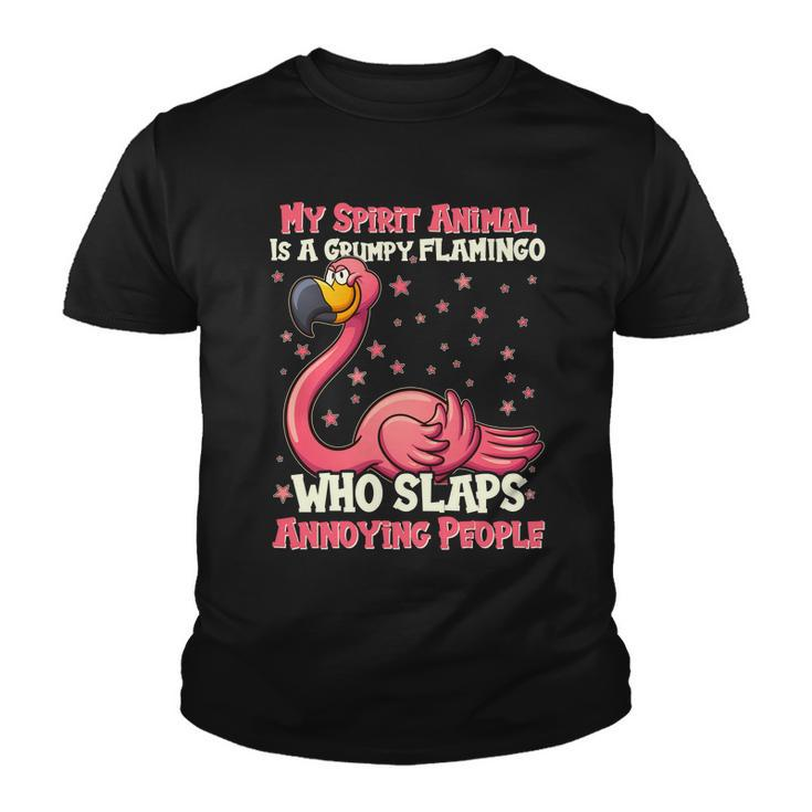 My Spirit Animal Is A Grumpy Flamingo Youth T-shirt