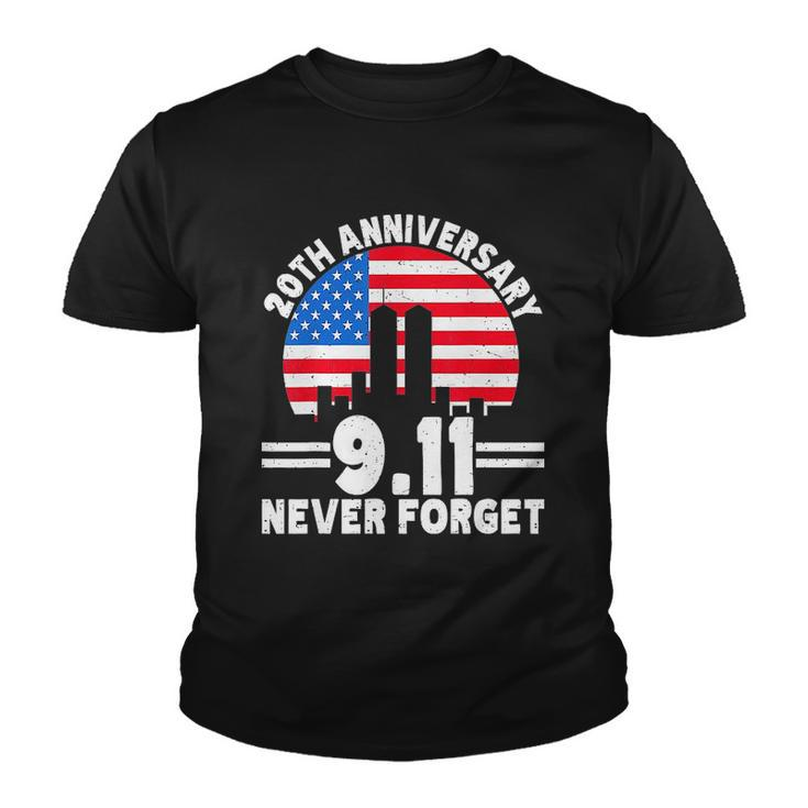 Never Forget 9 11 20Th Anniversary Retro Patriot Day Youth T-shirt